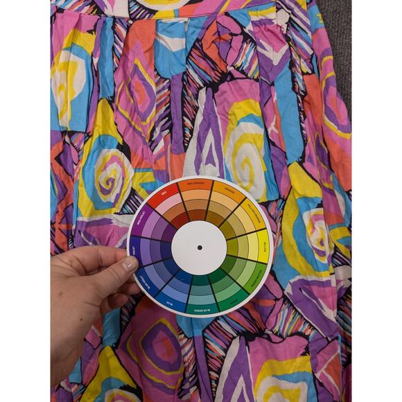 Vtg Kensington Square Maxi Skirt Womens Small Medium Colorful Bright 80s 90s - Picture 4 of 10